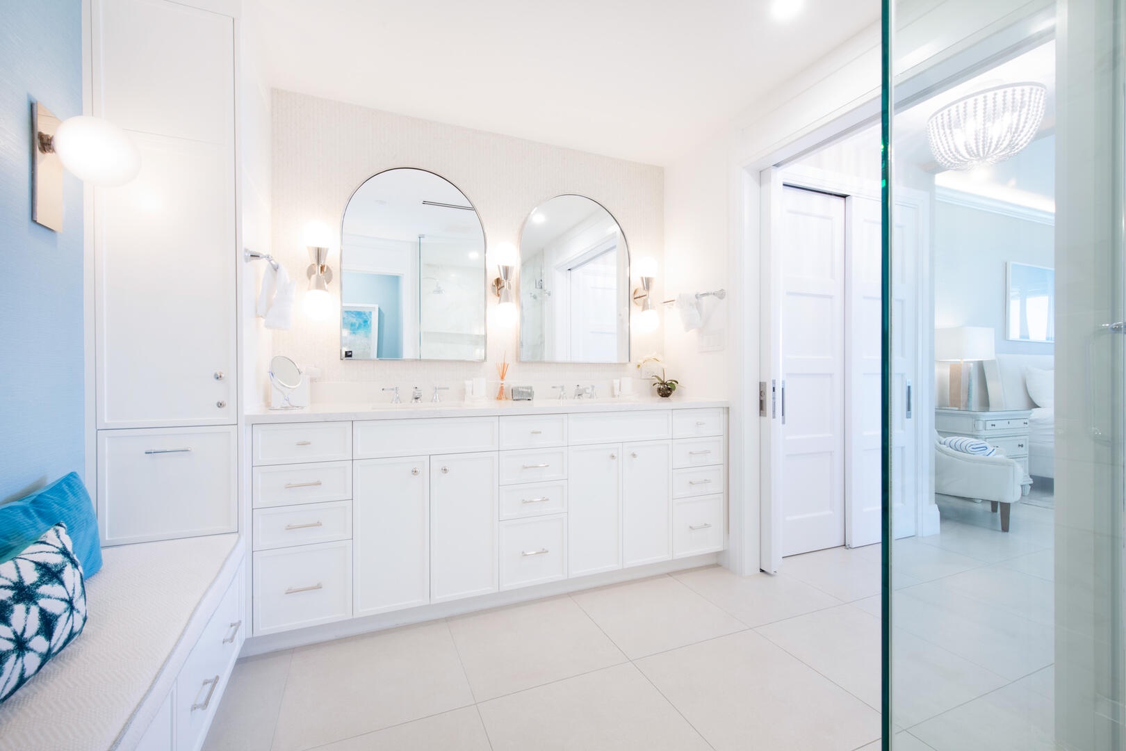 Primary ensuite with dual vanity.