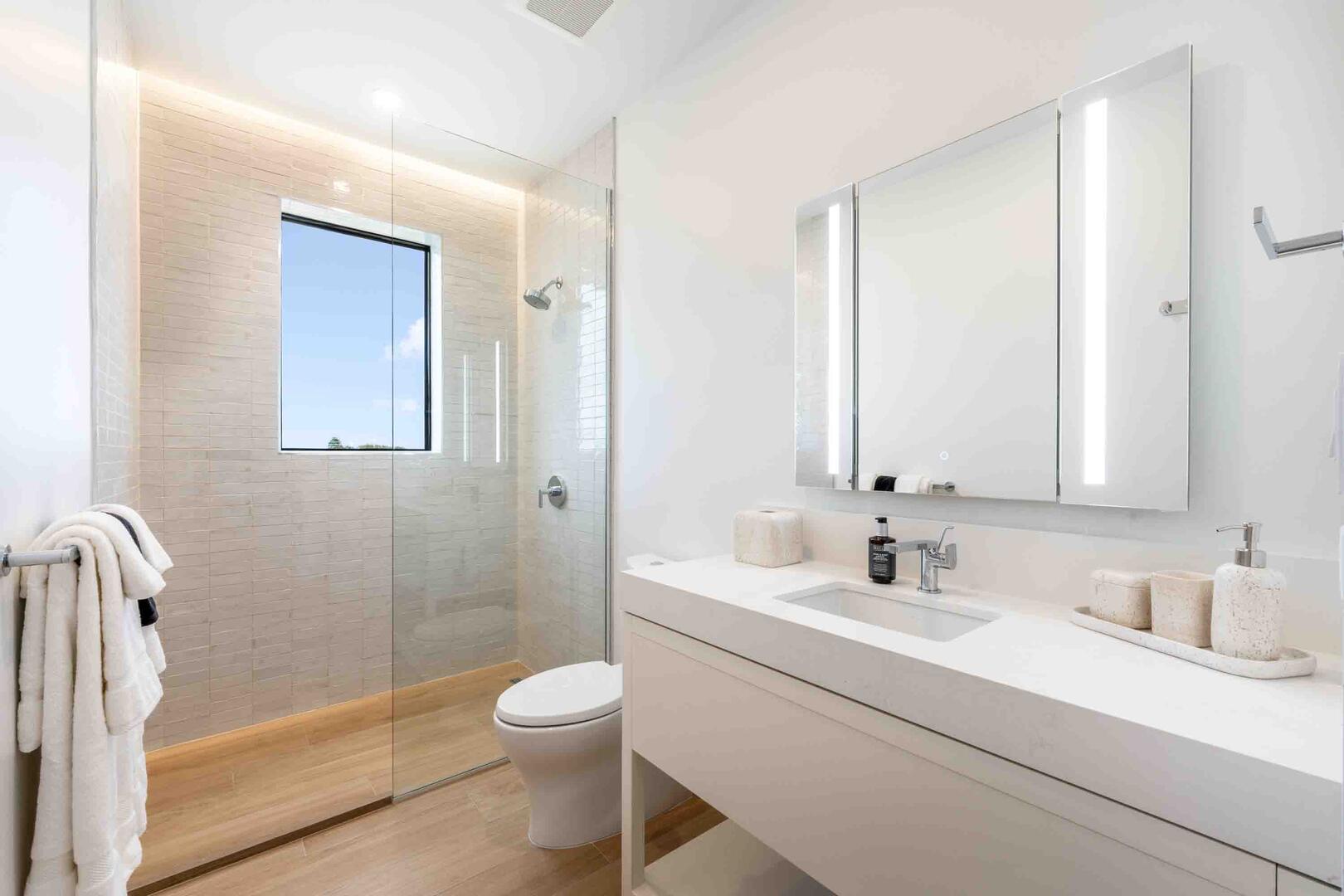 Bedroom 3 Ensuite with walk-in shower.