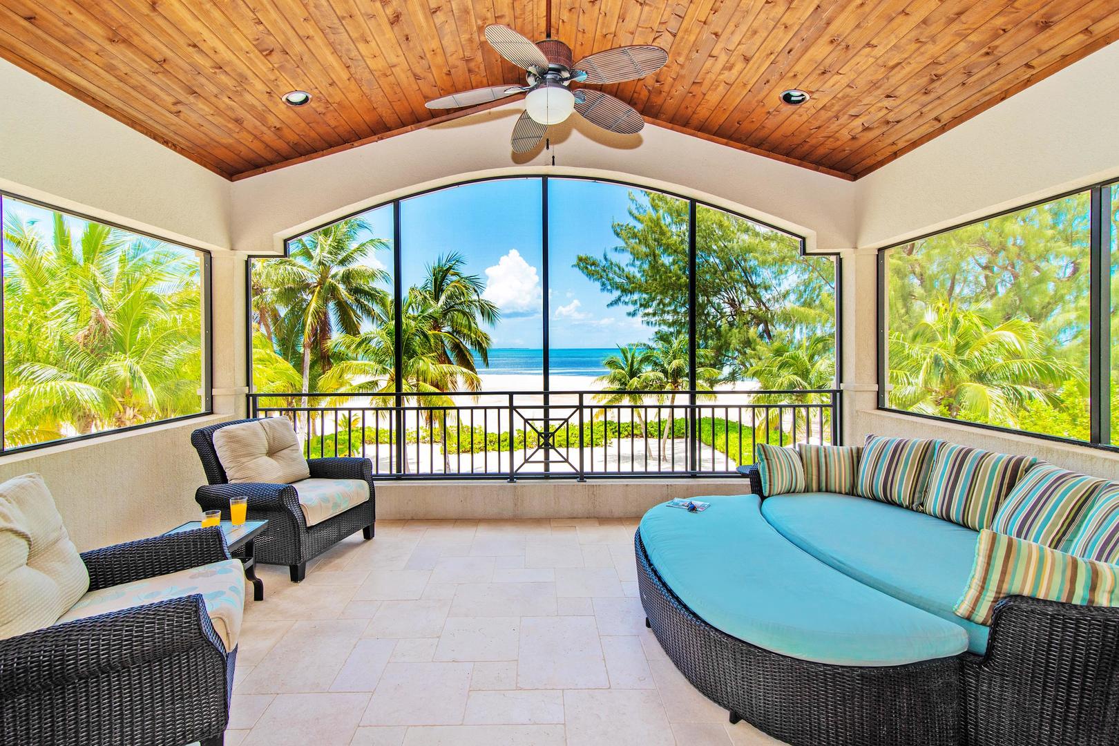 Private screened balcony off of the master suite.