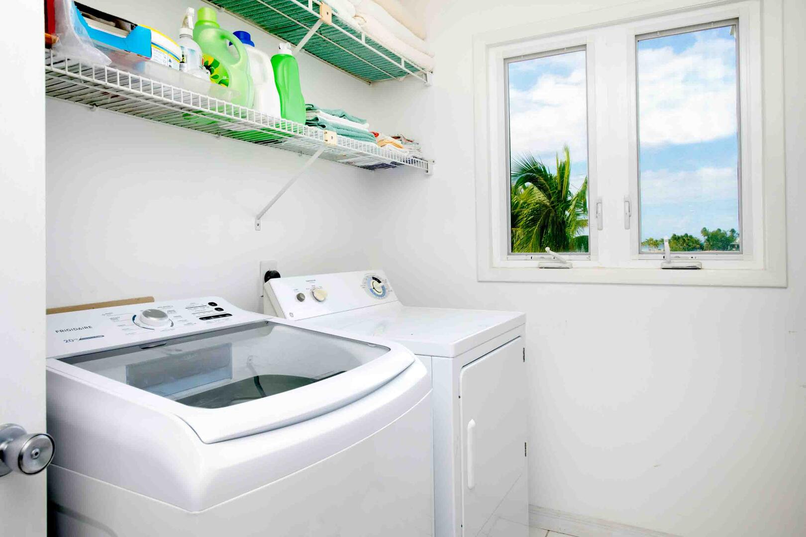 Laundry room with washer and dryer.
