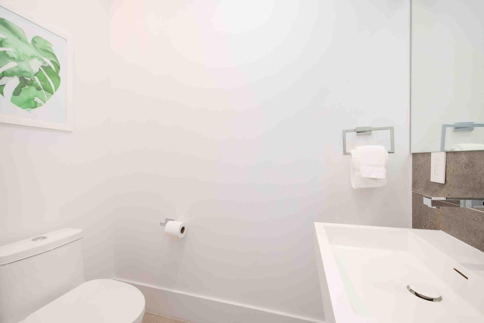 Powder Room off the foyer.