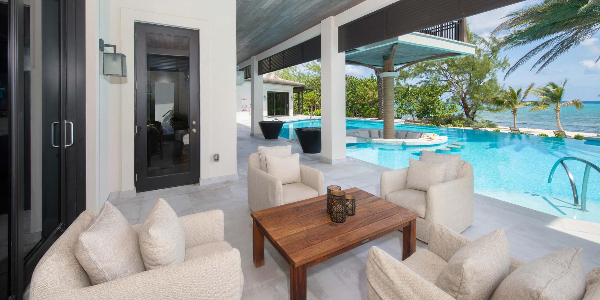 Small veranda lounge area just off the primary suite.