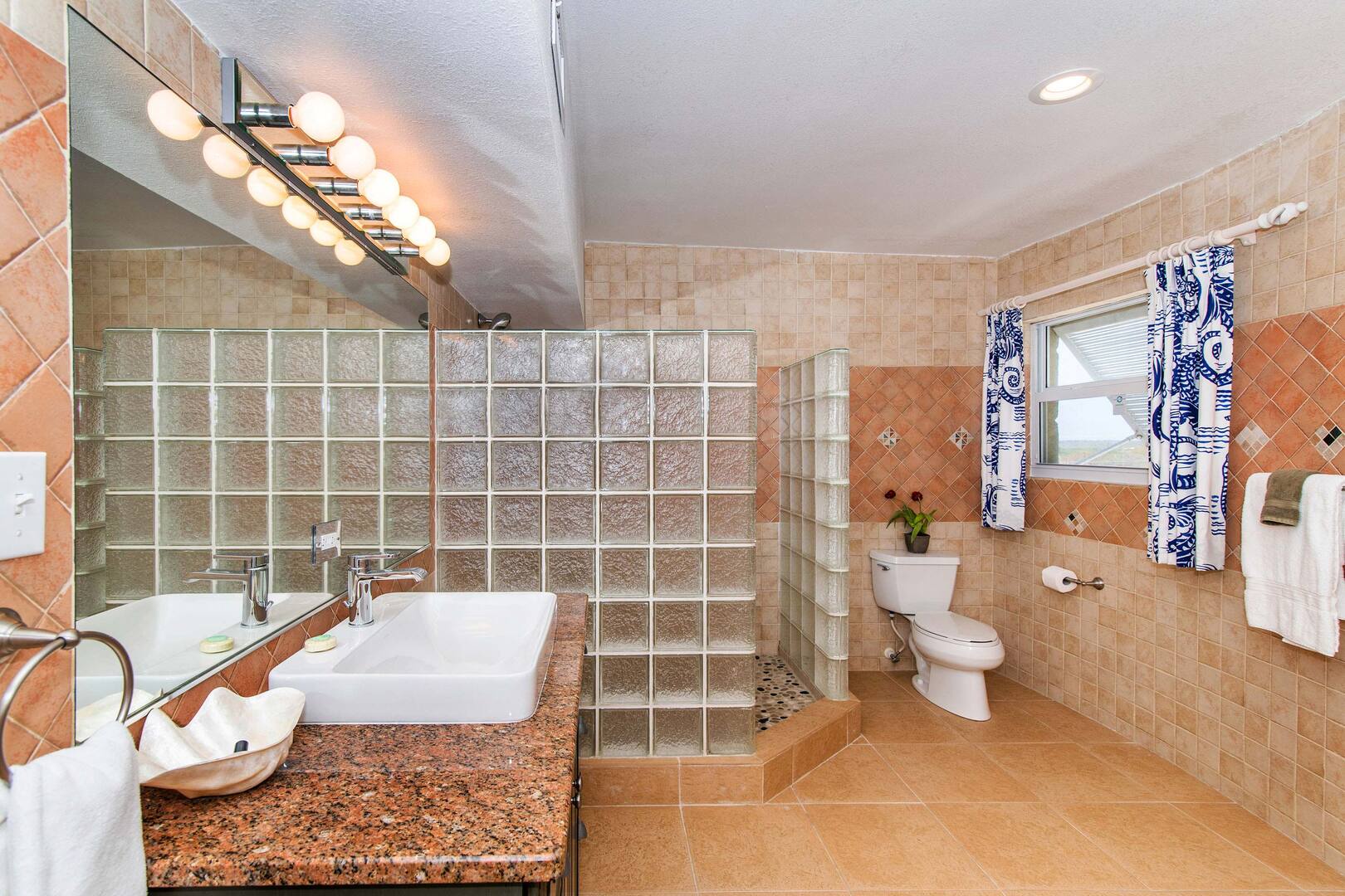 Master suite bathroom with shower.