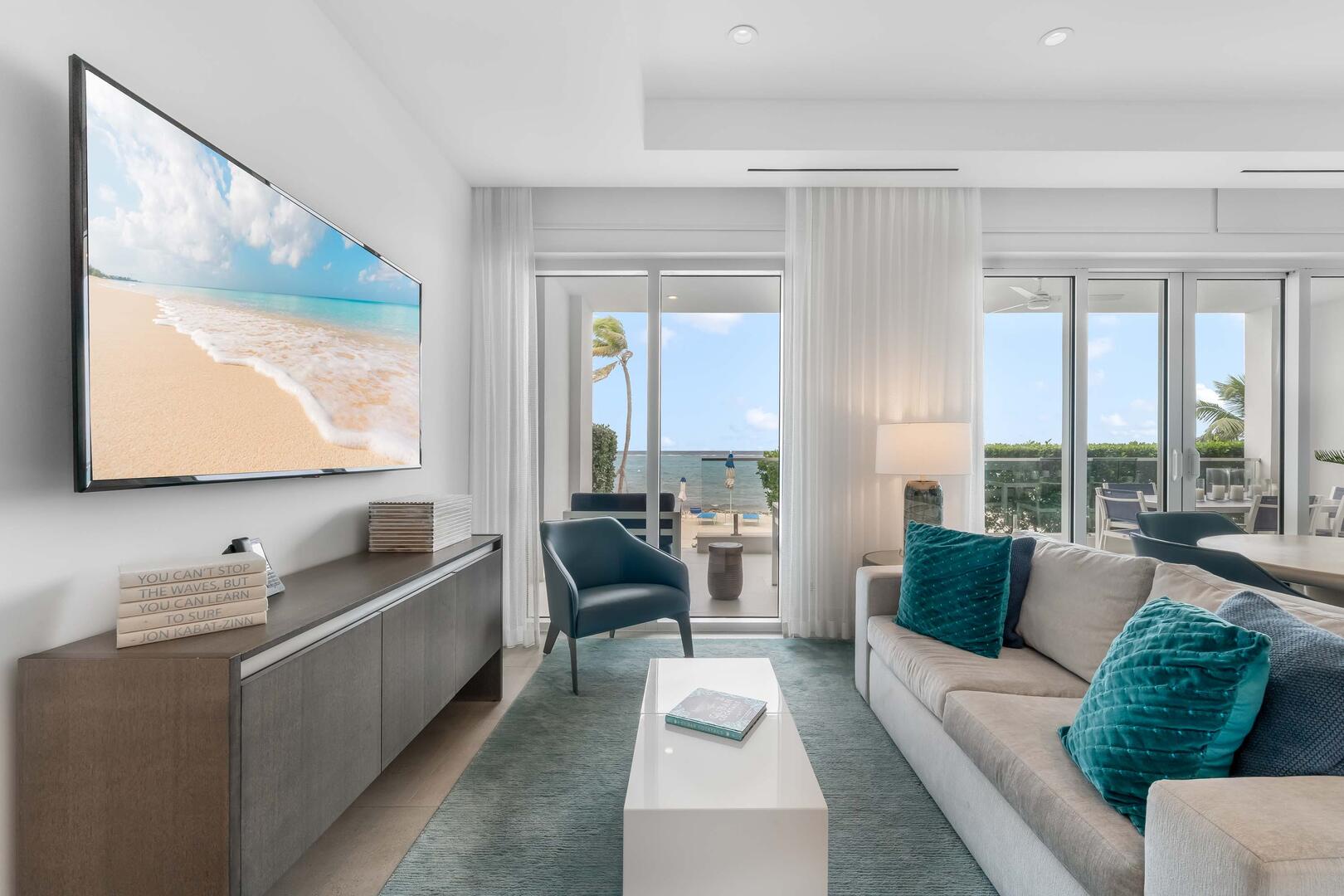 Furnished living area with SmartTV