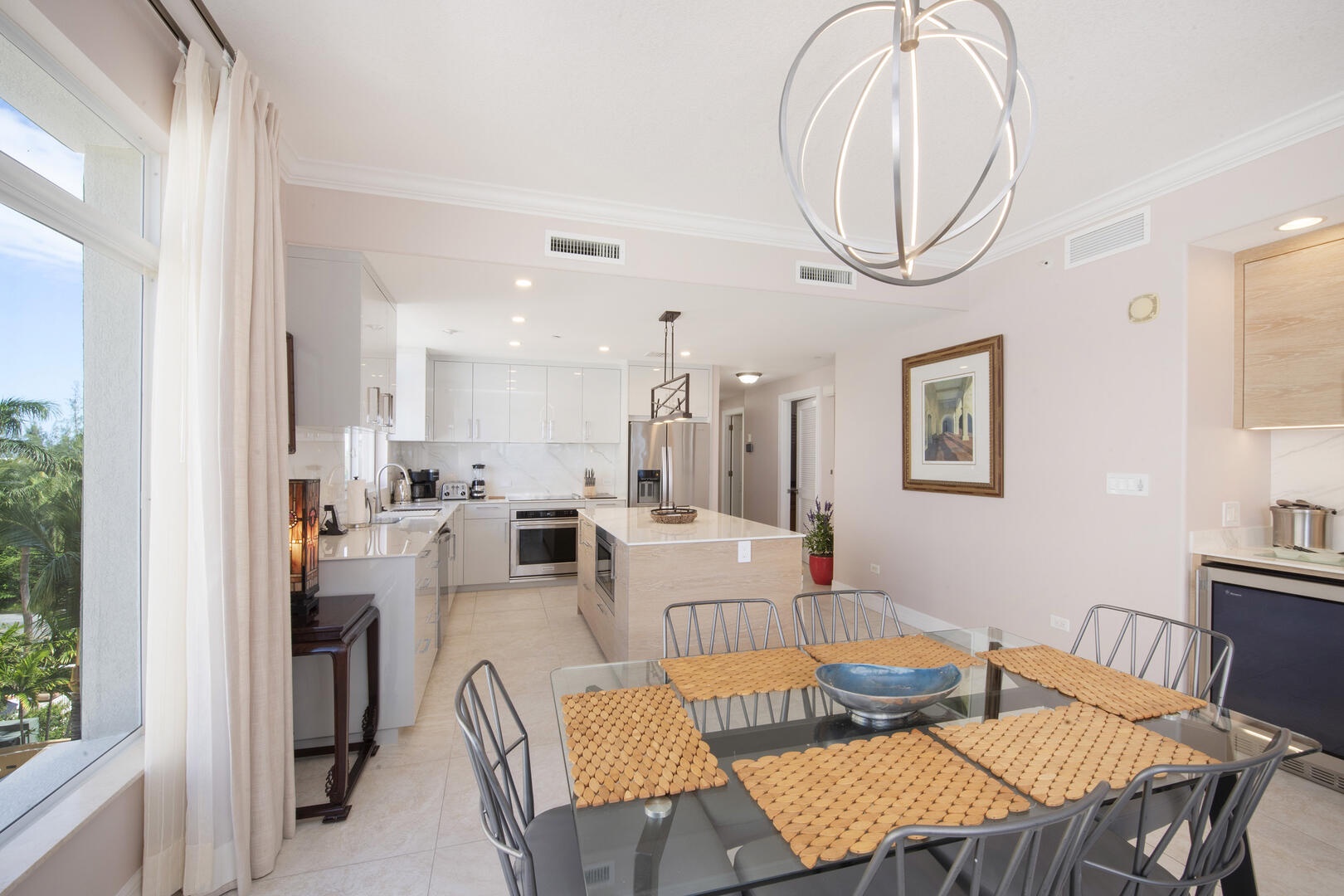 Dining area and kitchen.