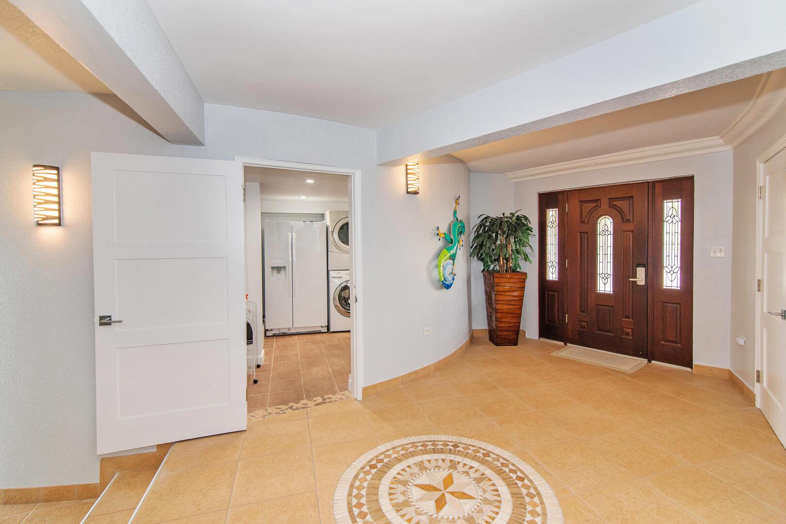 Laundry room and foyer on the lower level.