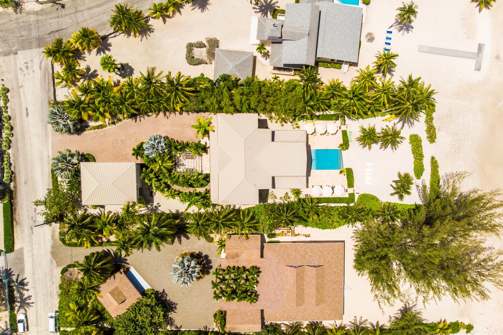 Aerial view of the property.