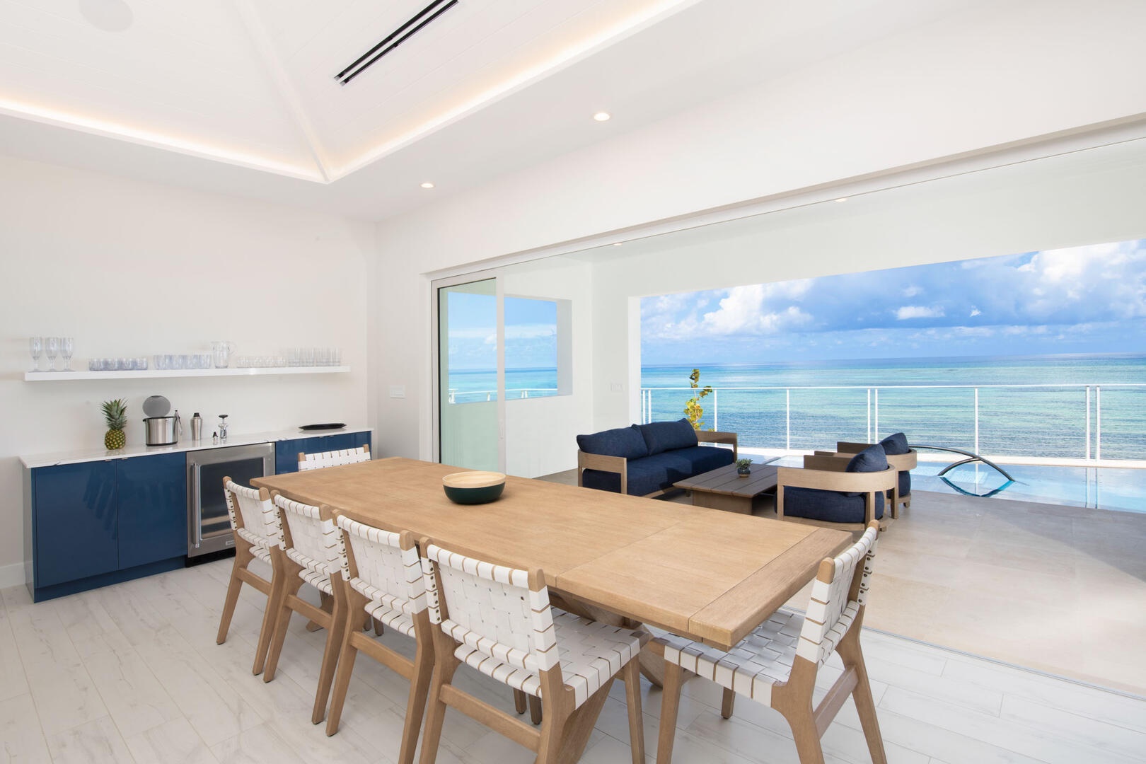 Large dining area with seats for 10.