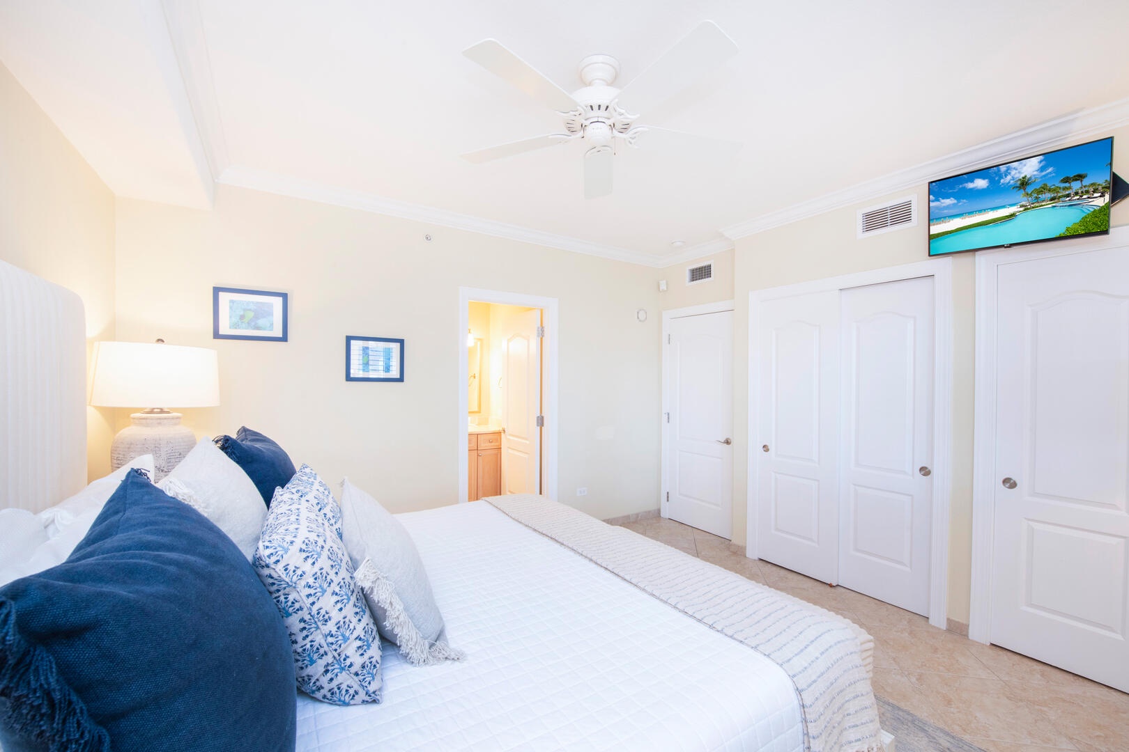 Bedroom 4 with king bed, and HD cable TV.