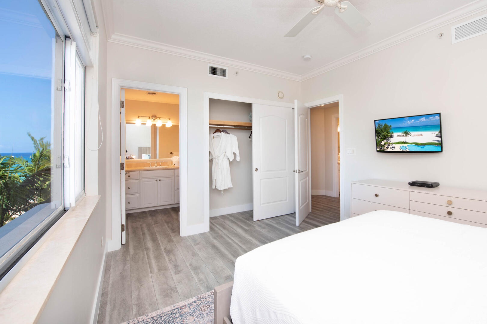 Guest Suite 1 with television.