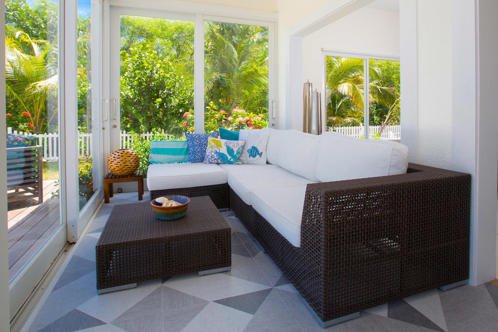 Get the best of the indoors and out on the full-width screened porch.