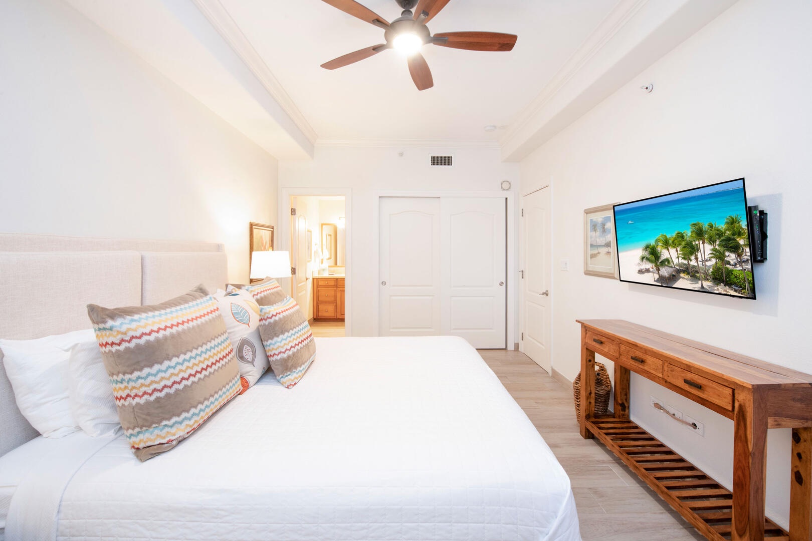 Guest suite with television.