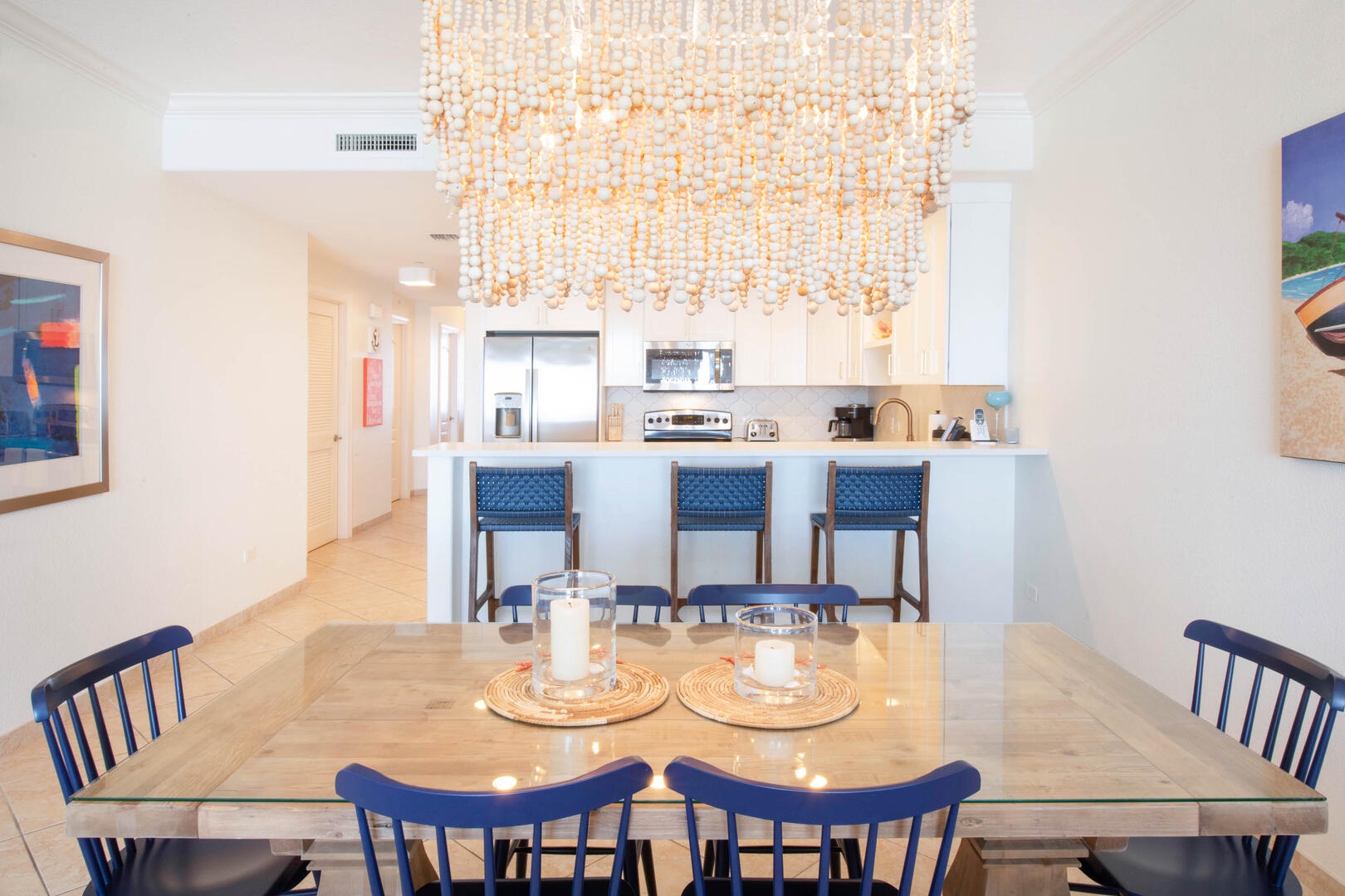 Dining table with seating for six.