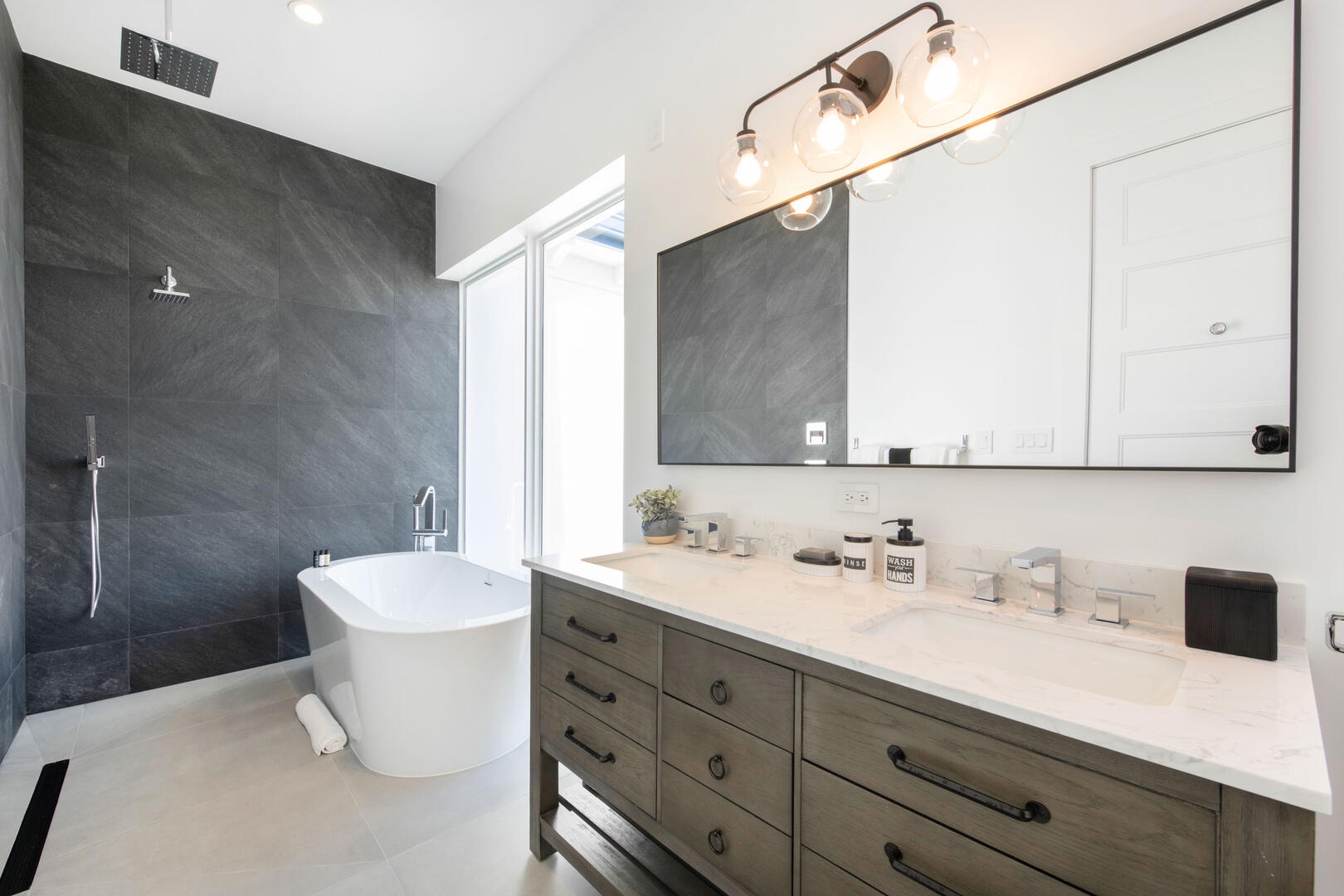 East suite ensuite with tub.