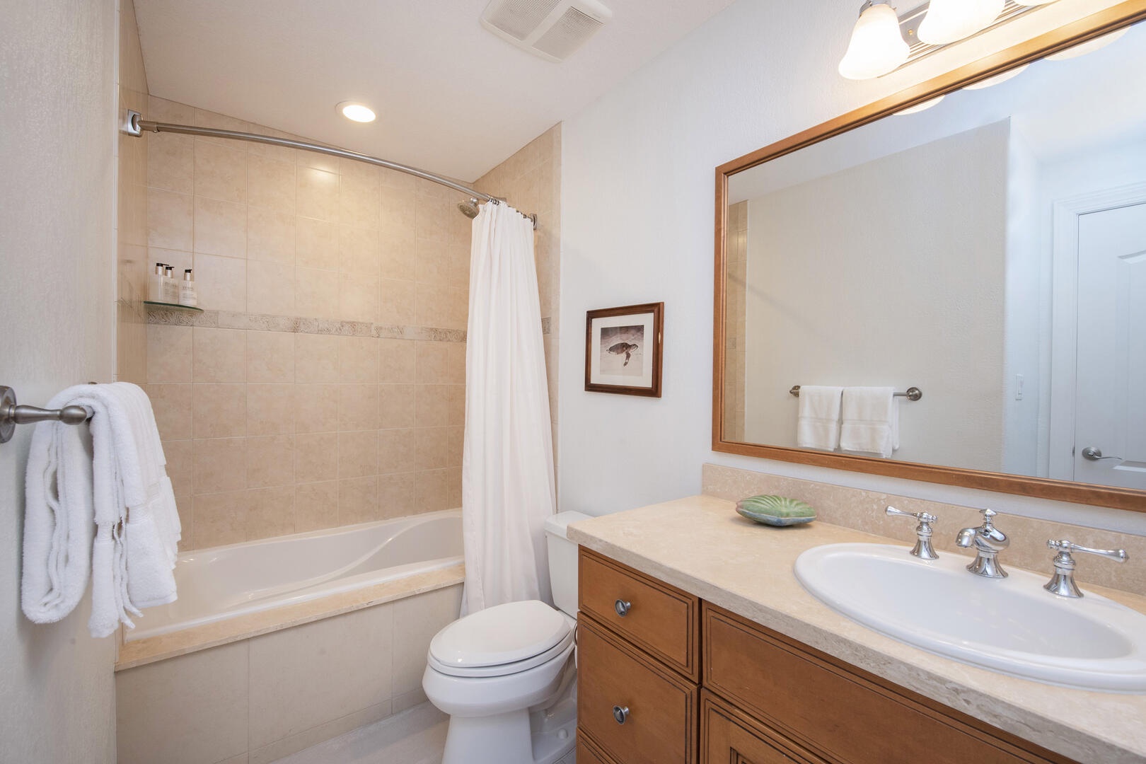 Bedroom 3 ensuite with shower bath.