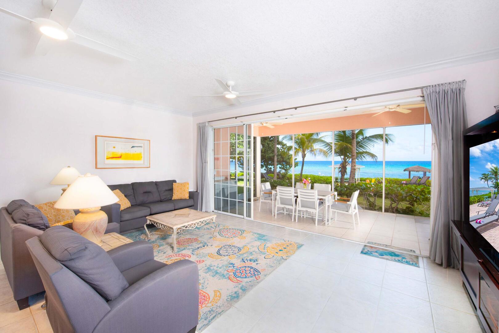 Living area with comfortable sofa seating.