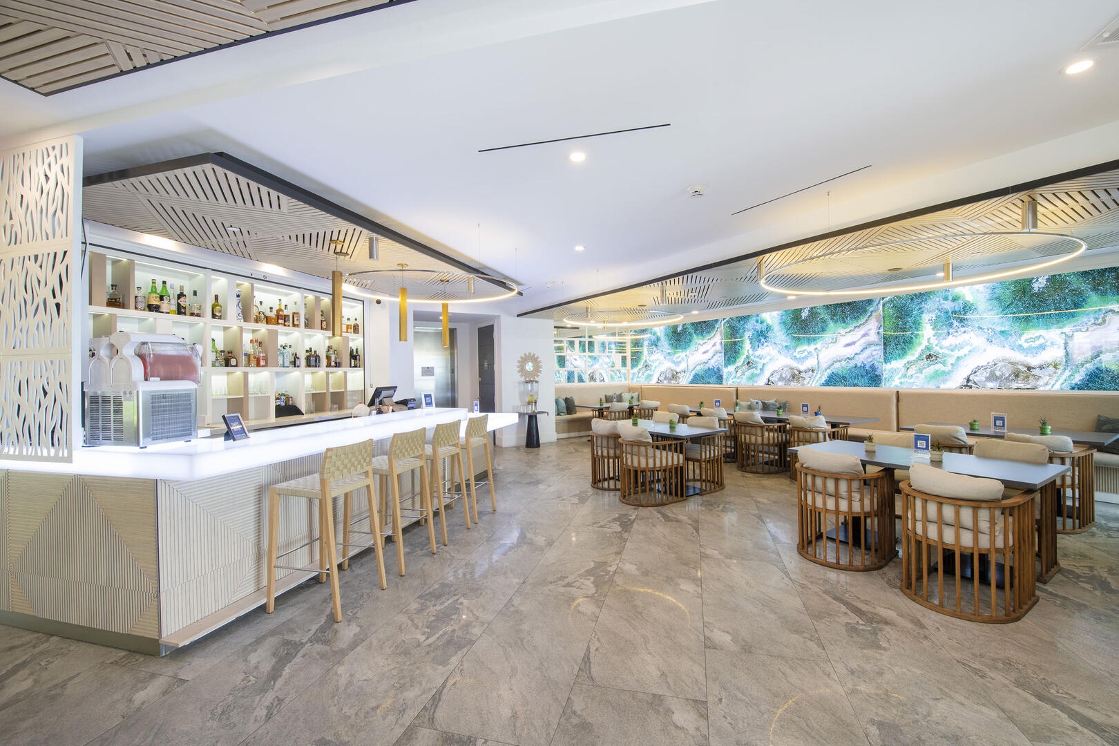 The resort also features a lobby bar and restaurant serving breakfast, lunch, and dinner. Order take-out or book a chef for a night of gourmet dining.