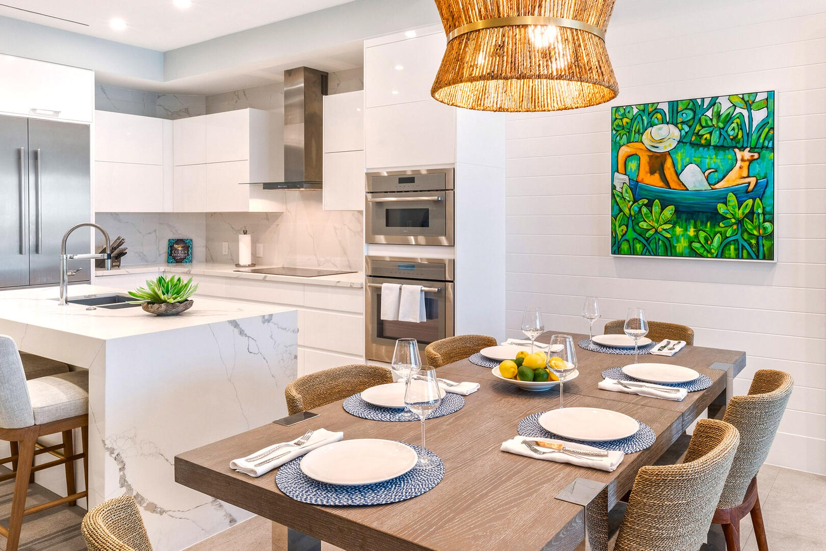 Dining area and kitchen.