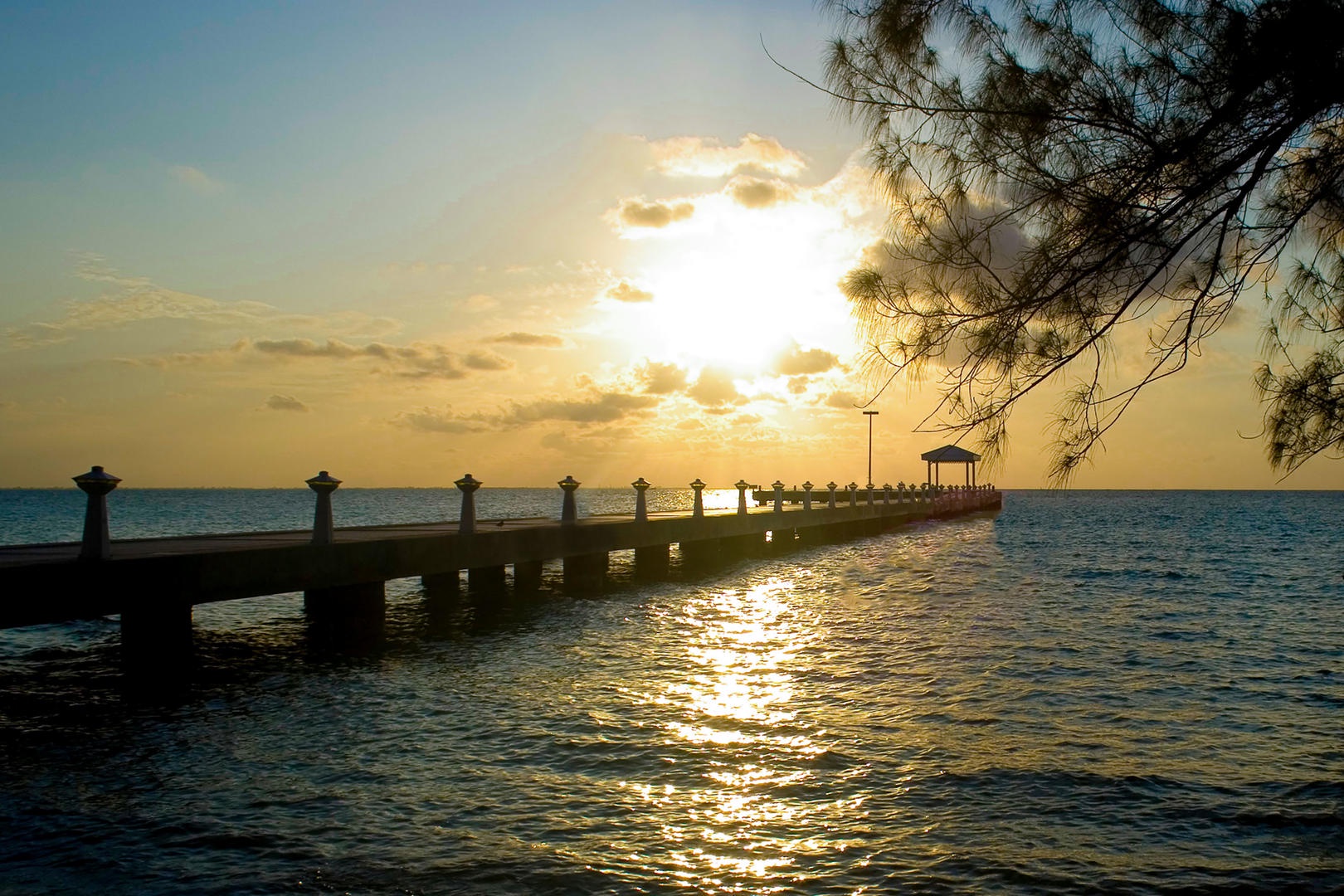 Sunset hues off the dock.