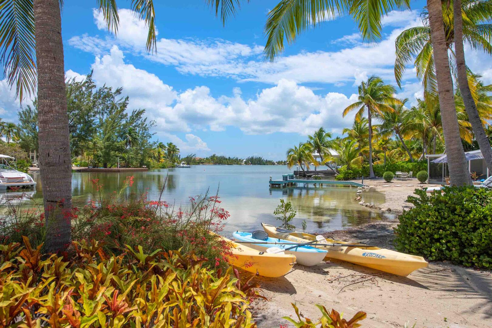 Take the kayaks out and explore the surrounding waters.