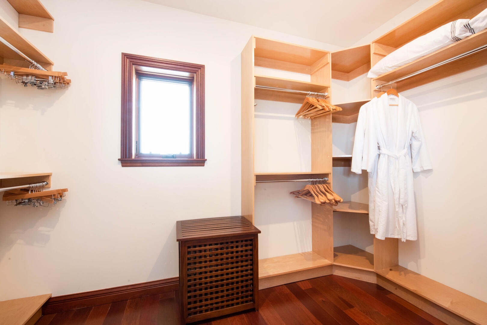 Closet for primary bedroom.