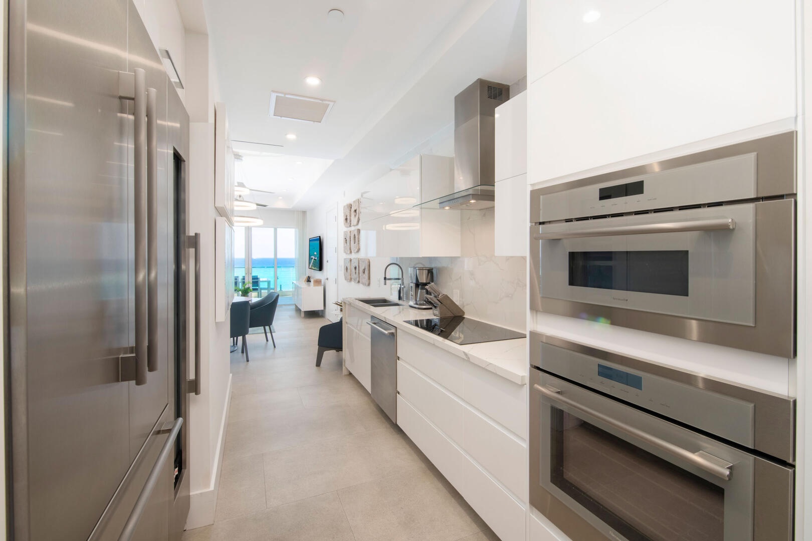 Kitchen with top of the line appliances.