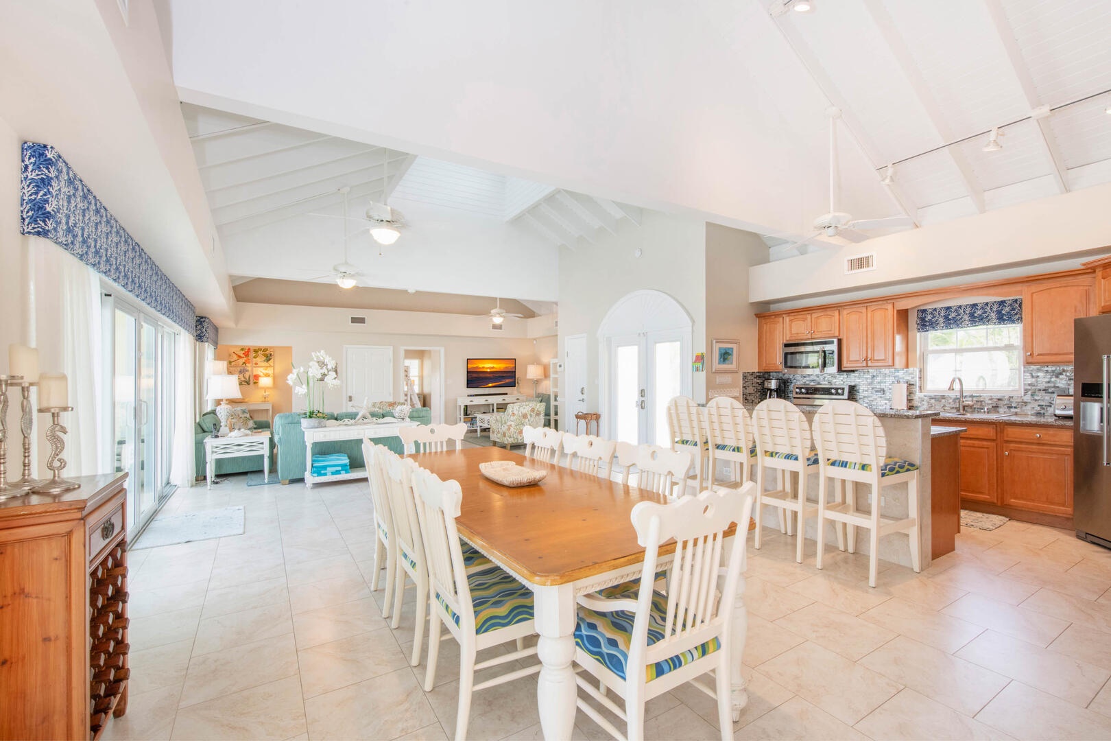 Dining table with seating for 8