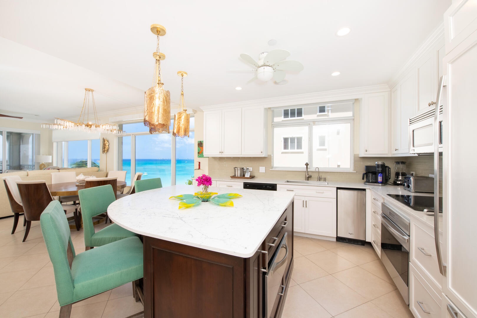 Kitchen area with modern appliances.