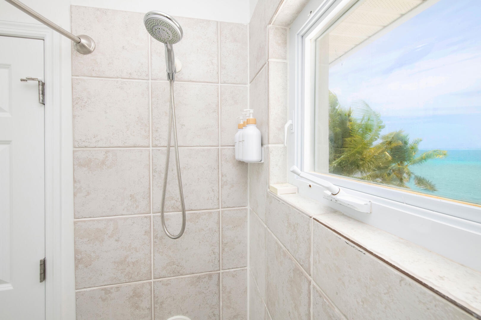 Primary ensuite with shower bath.