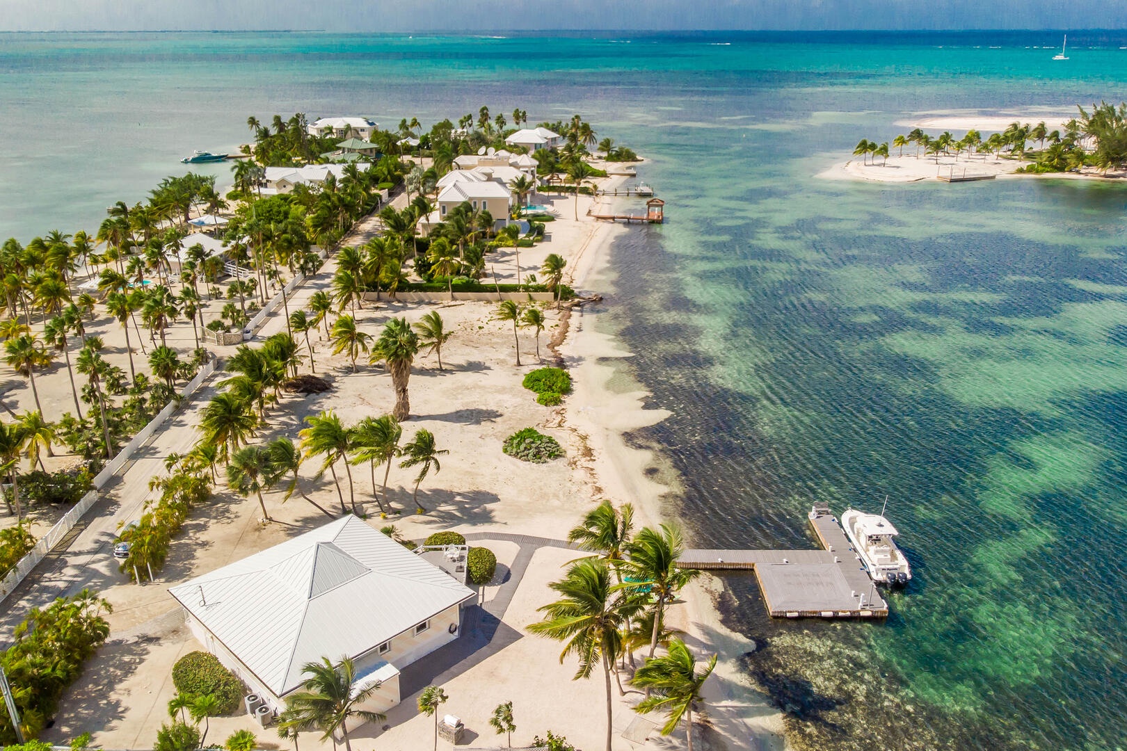 Aerial view of the waterfront.