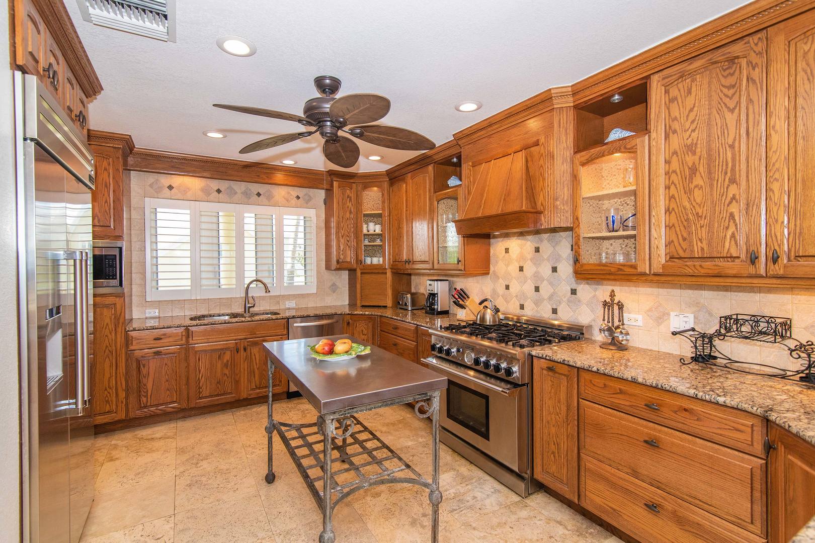 Modern kitchen and appliances.