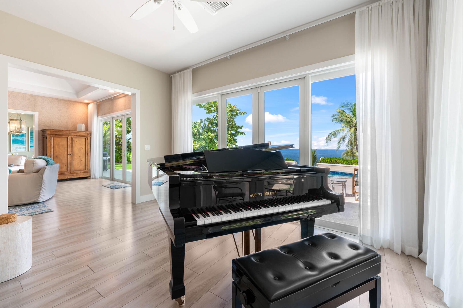 Piano in living area.