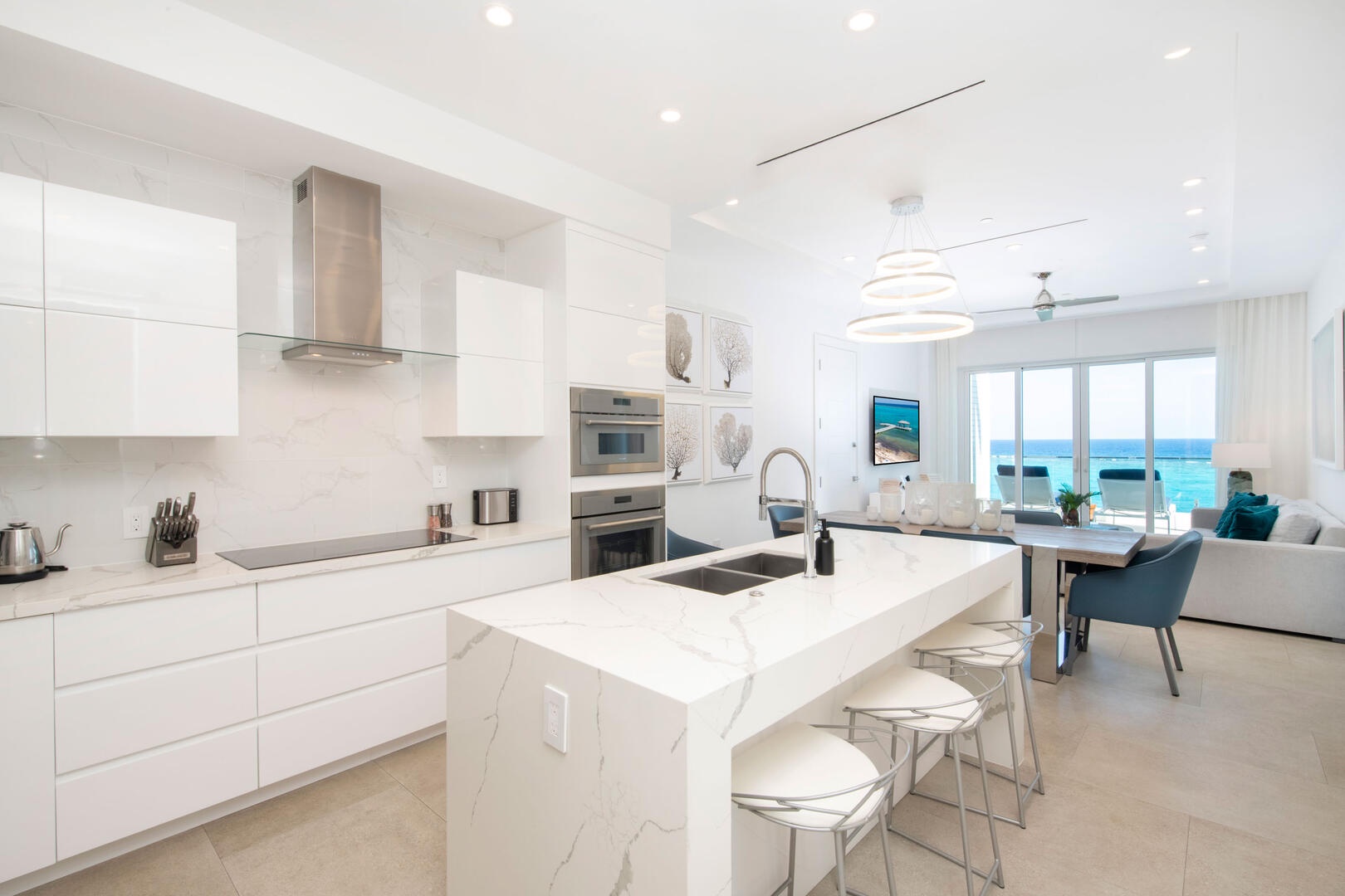 Modern kitchen with top of the line appliances.