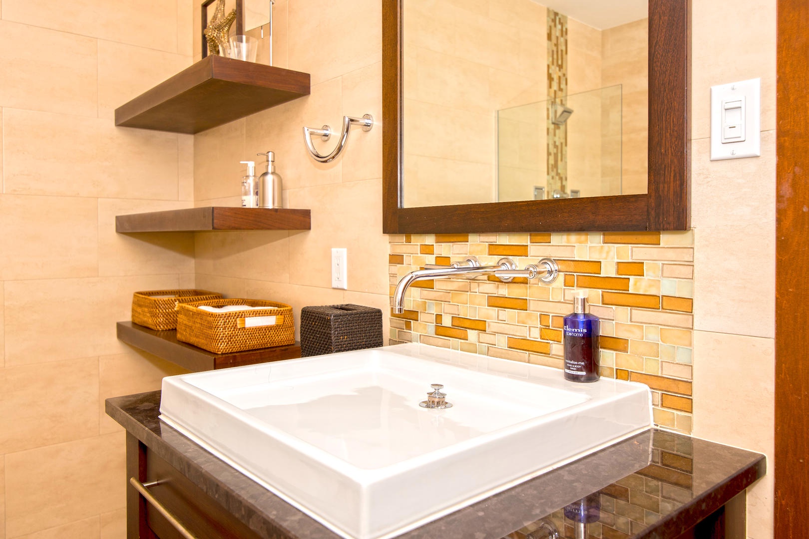 Master bath with a soaking tub and walk-in shower.