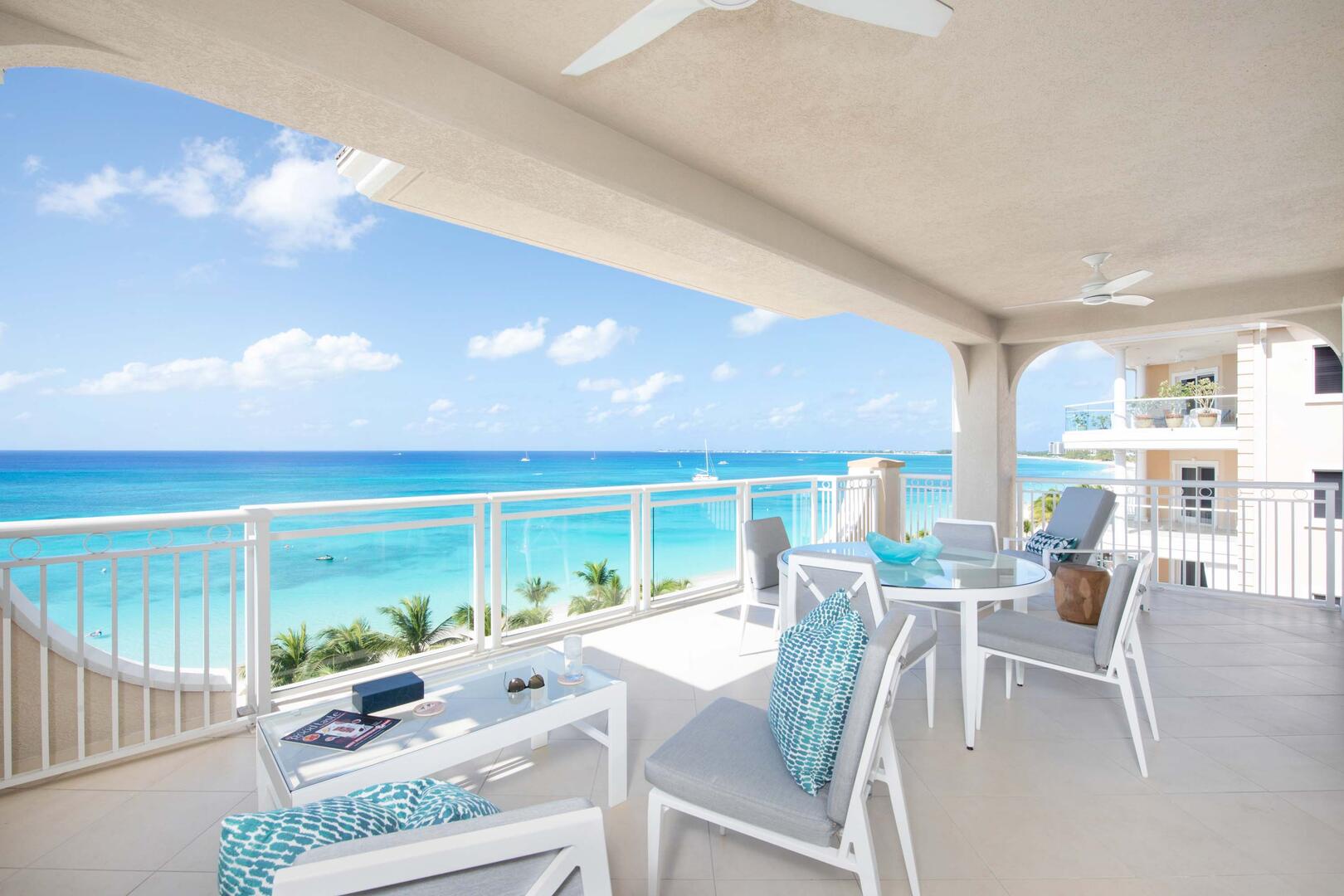 Private balcony with Seven Mile Beach views.