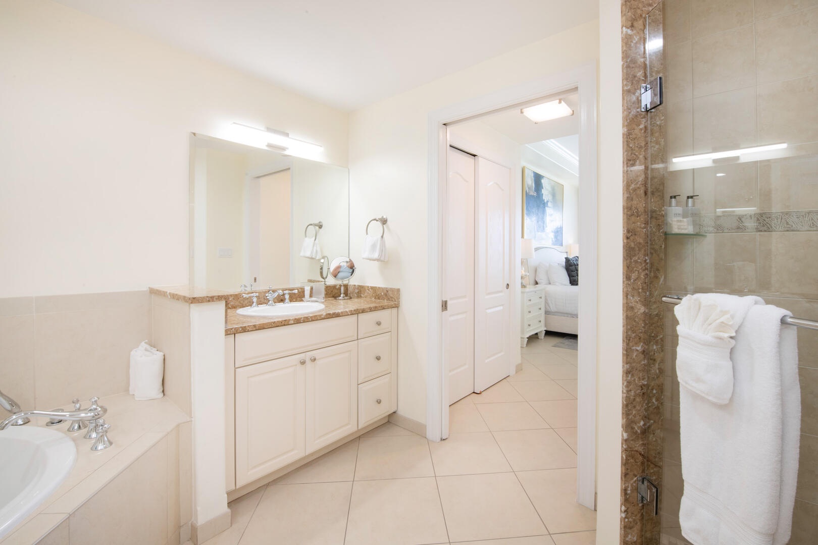 Primary ensuite with shower