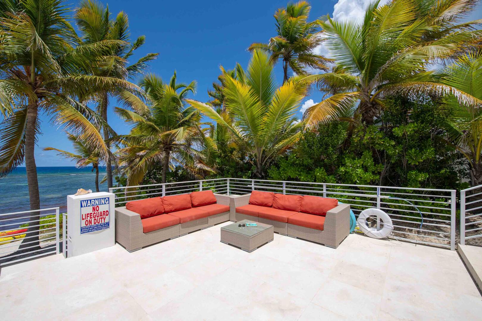 Sofa lounge just off the pool deck.