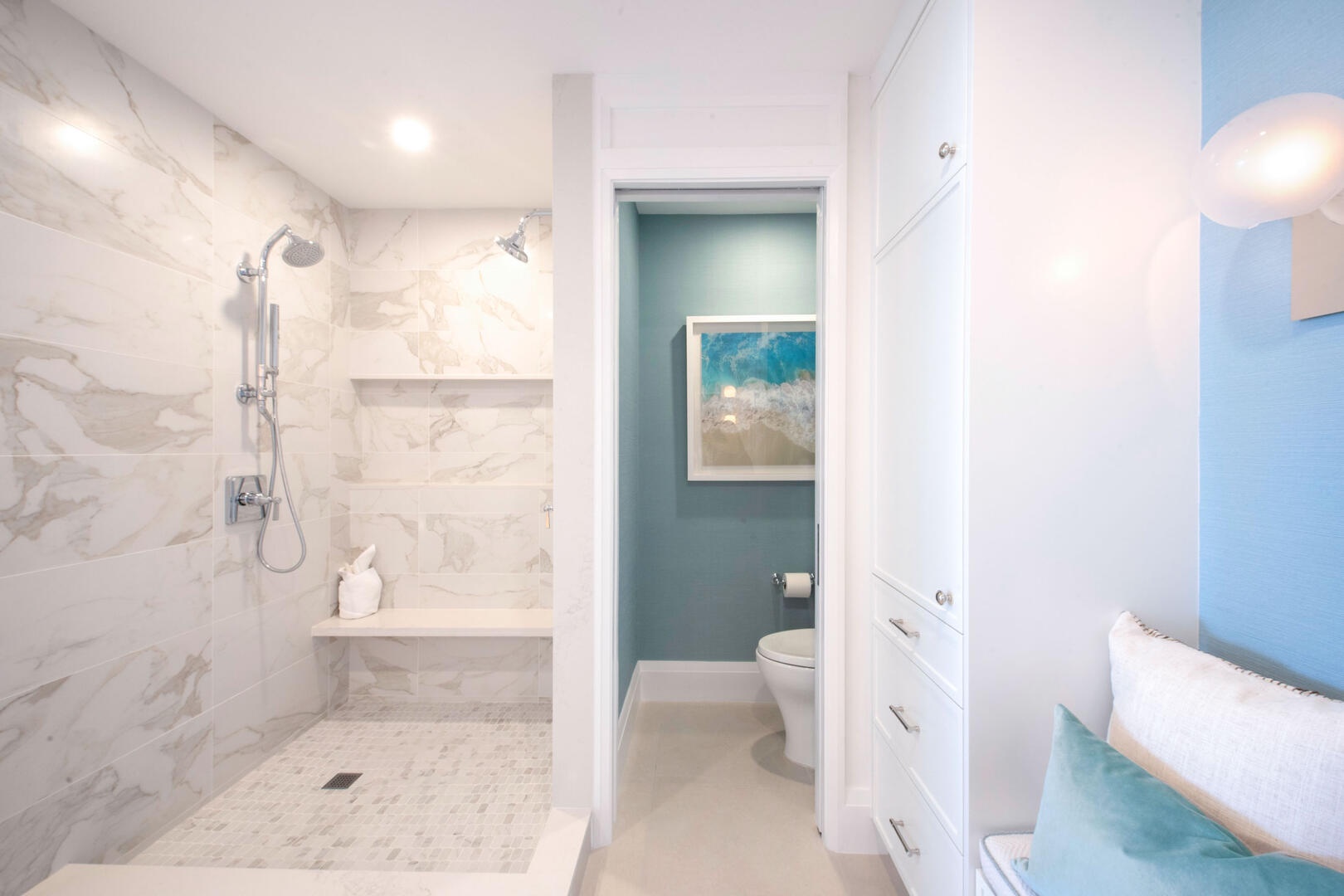 Master Suite ensuite bath with walk-in shower.