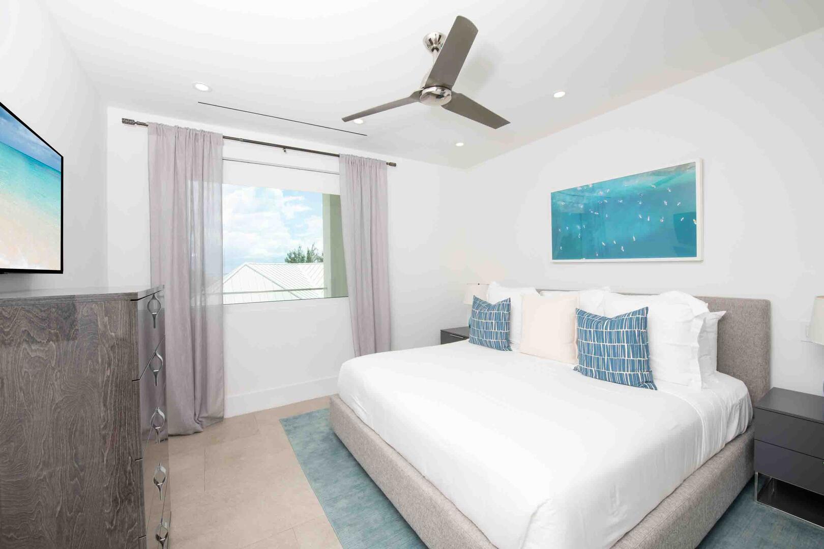 Guest Suite #1 with king bed and SmartTV.