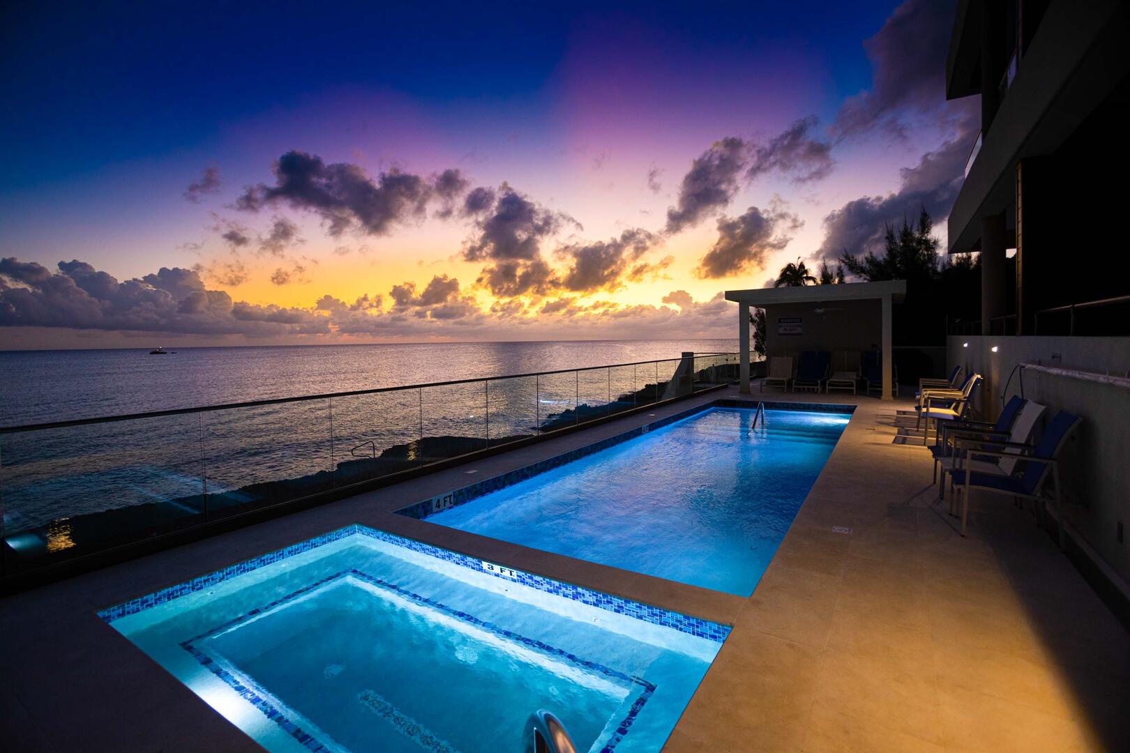 Pool in the evening.