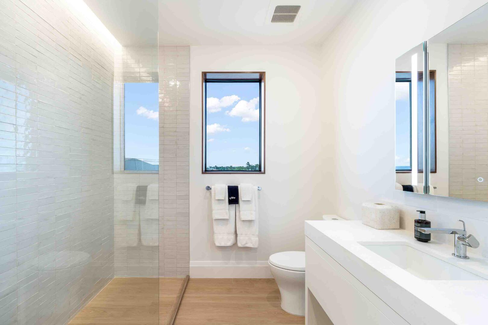 Bedroom 4 Ensuite with walk-in shower.