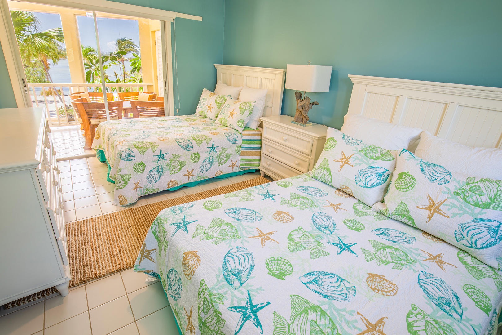 Guest suite with two full beds.