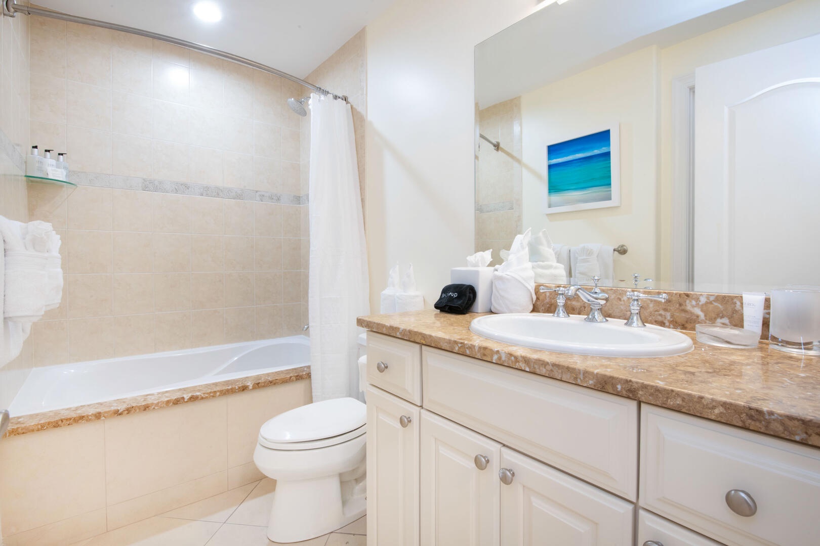 Guest ensuite with shower bath