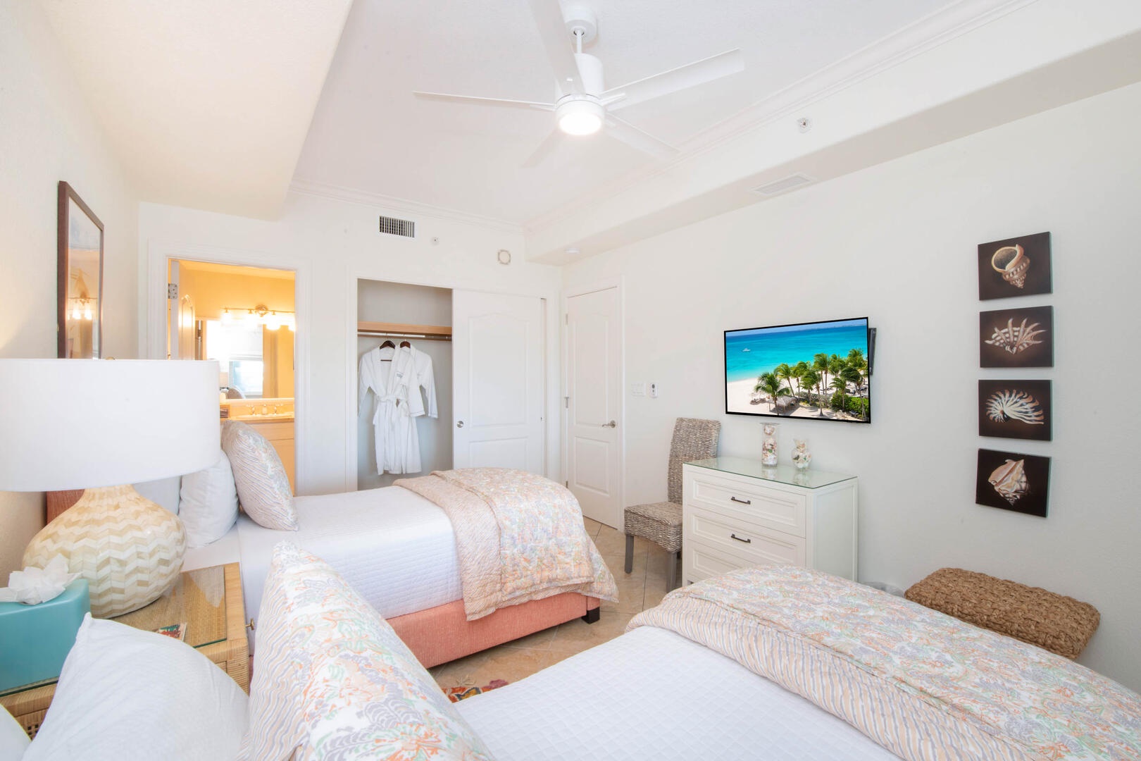 Guest suite with television.