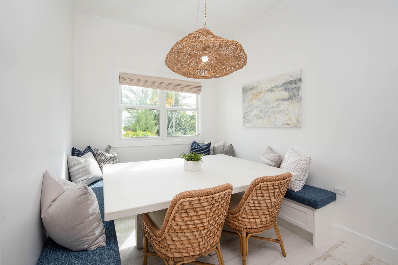 Cozy kitchen alcove with plenty of seating.