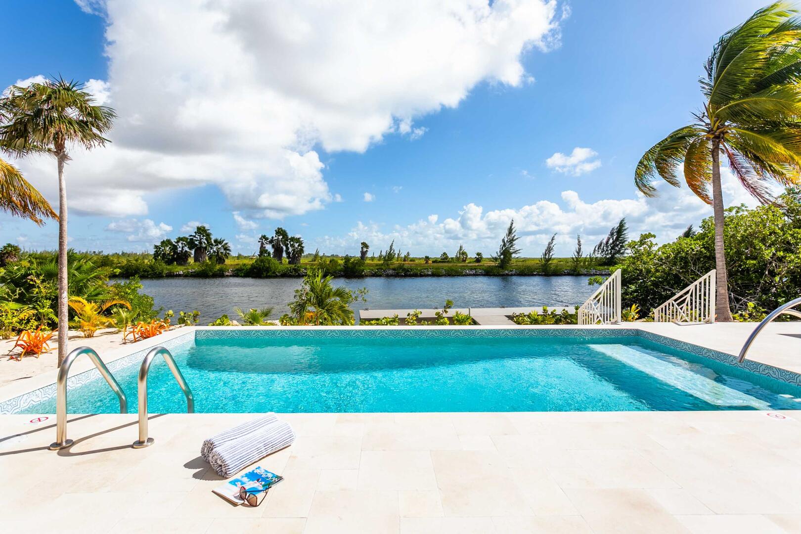 Private pool with large sun deck.
