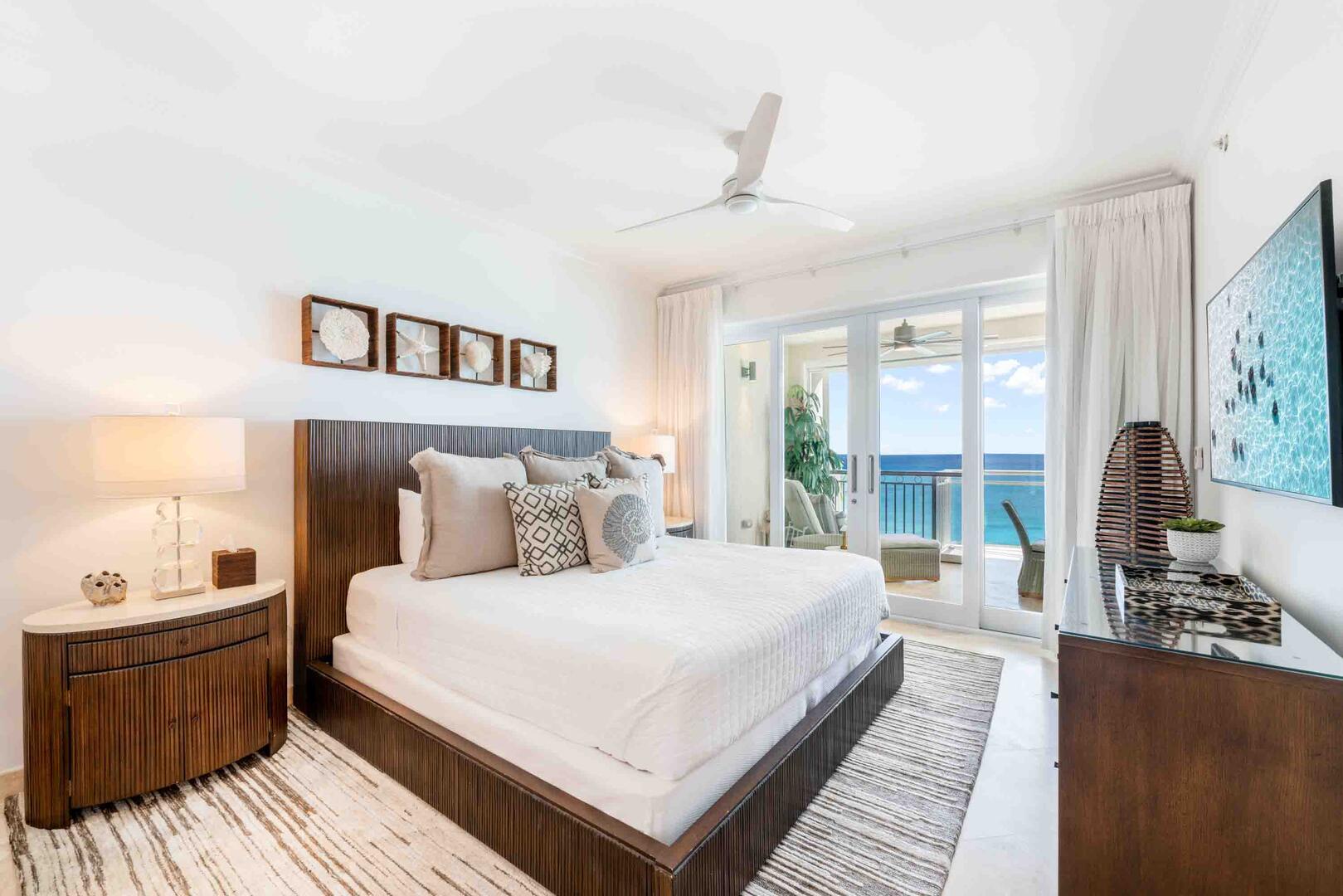 Bedroom 1 with television