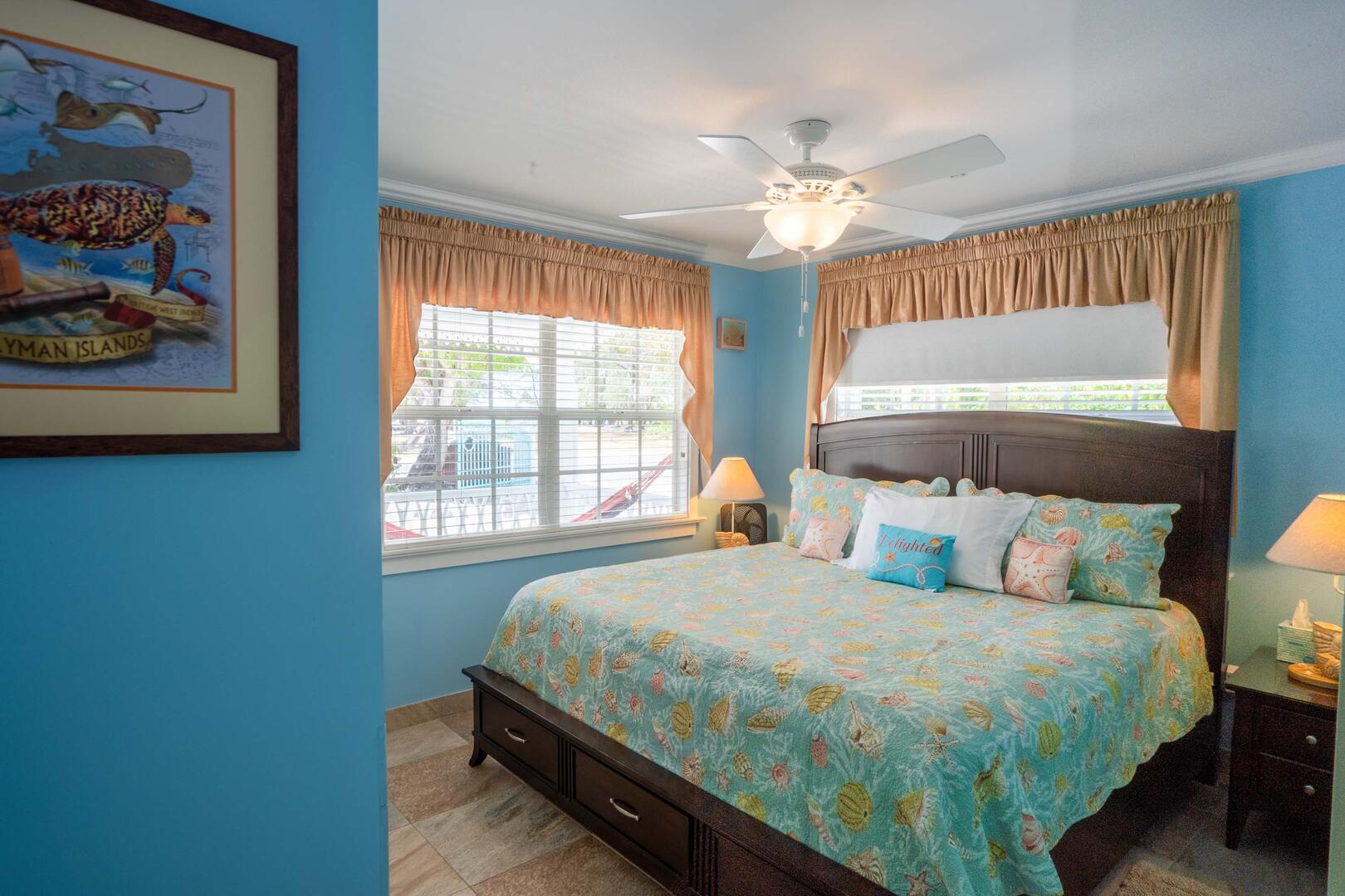 Guest bedroom with king bed.