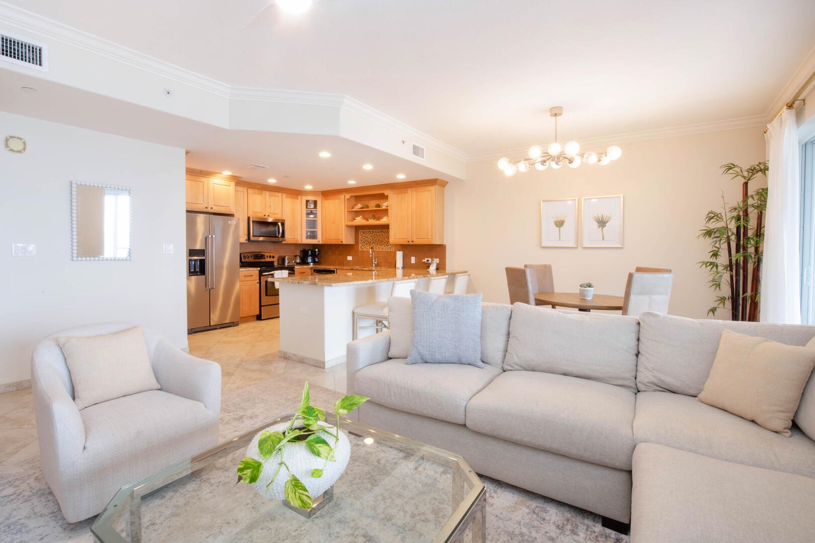 Modern interiors with at-home comforts.