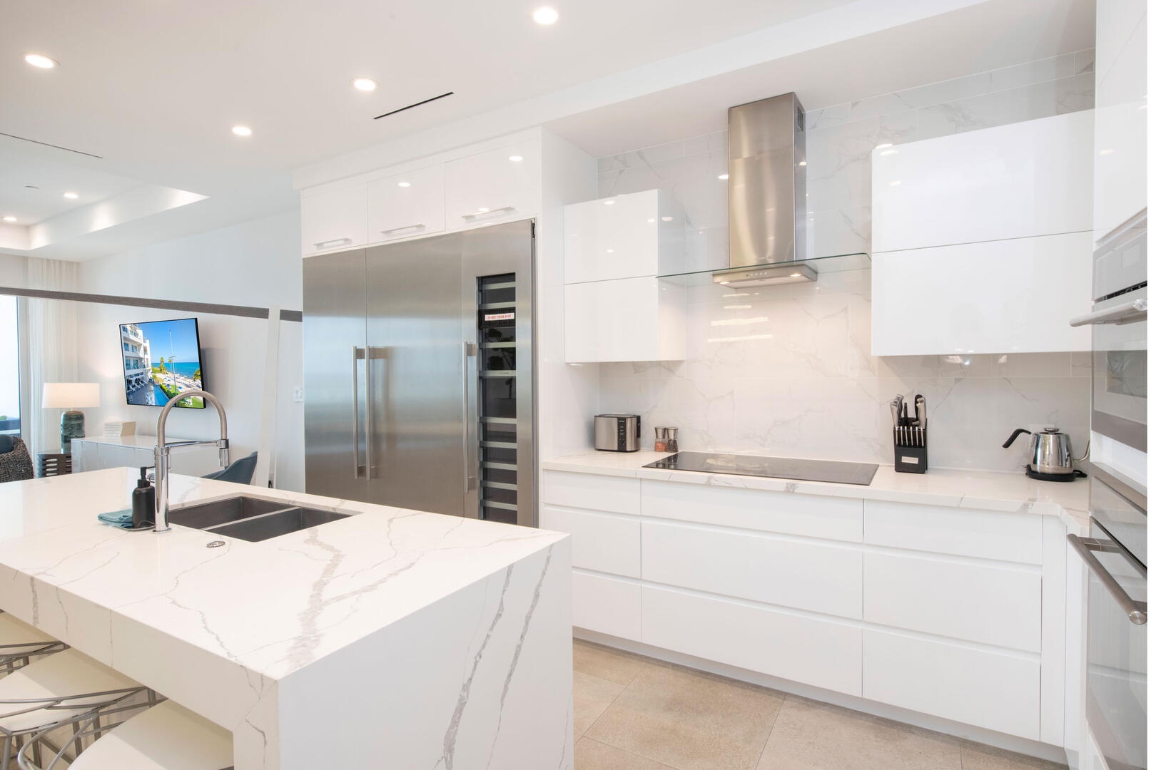 Modern kitchen with top-of-the-line appliances.